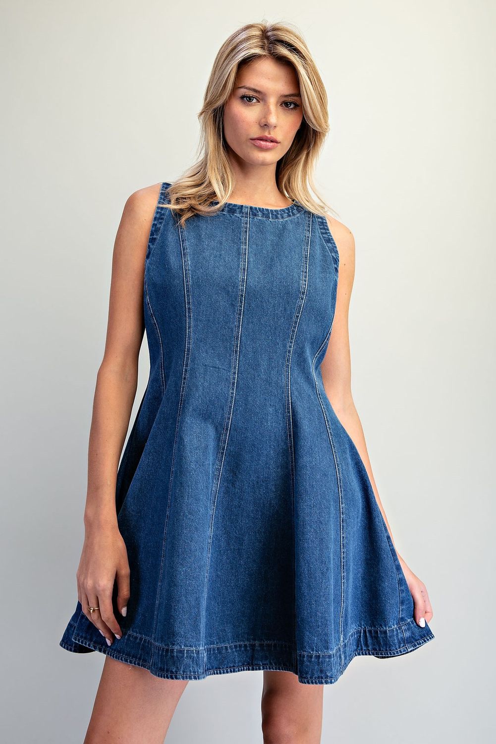 A-Line Denim Mini Dress