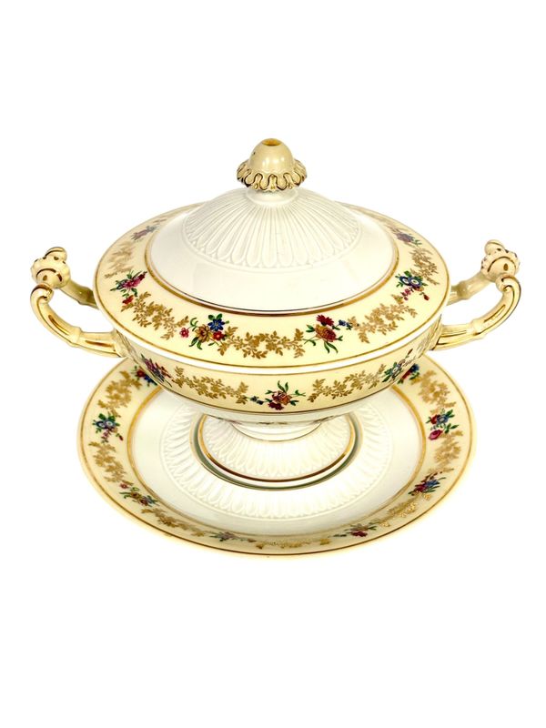 Bol à bouillon ancien en Limoges, par Raynaud & Cie, marque Swan, vers 1895