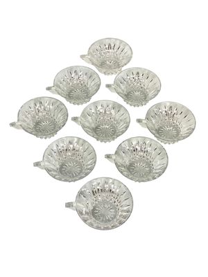 Ensemble de 9 bols à anse en cristal Saint Louis – Modèle Buckingham, France