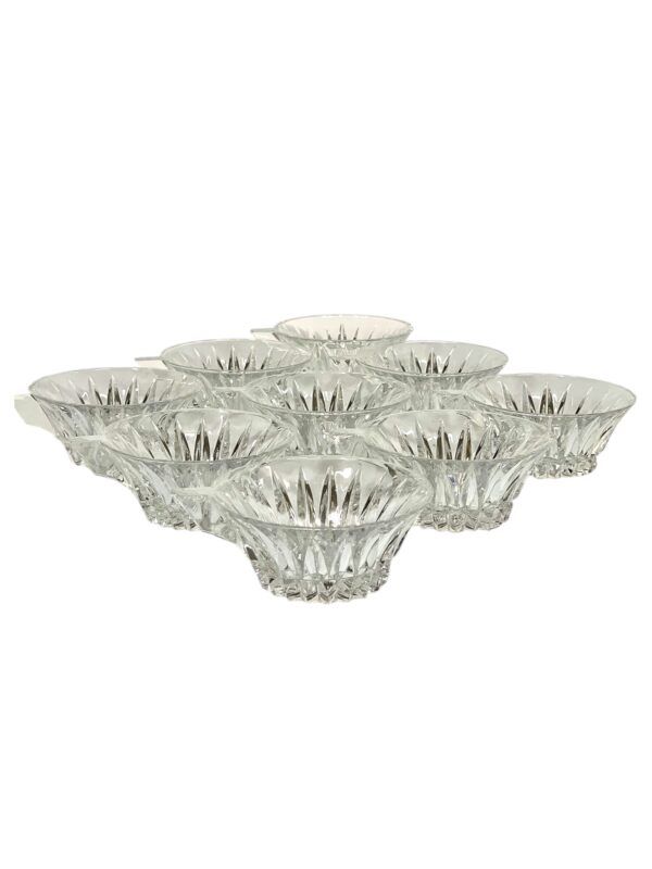 Ensemble de 9 bols à anse en cristal Saint Louis – Modèle Buckingham, France