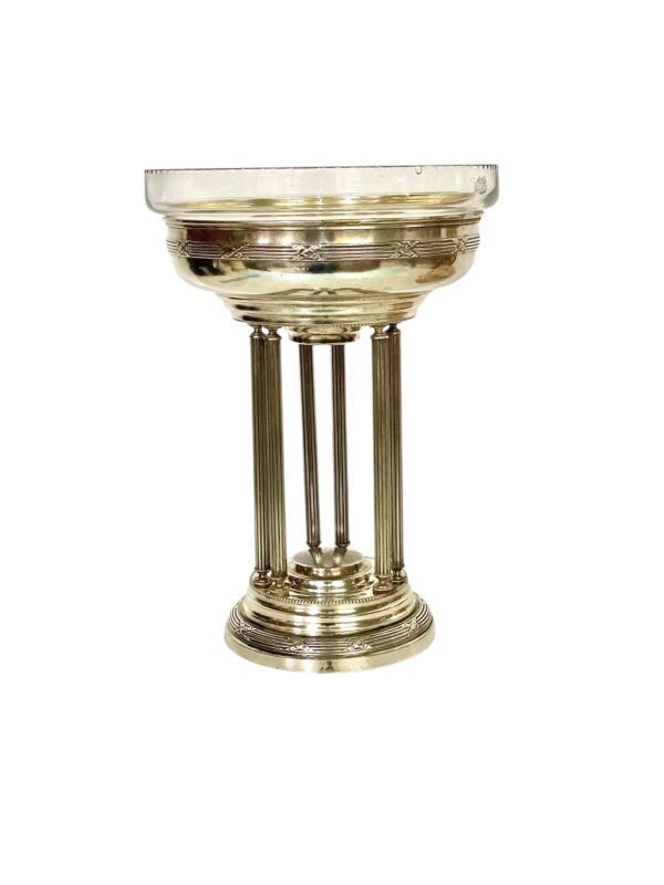 Centre de table en plaqué argent et cristal des années 1880