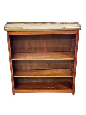 Bibliothèque ou Bibus avec plateau en marbre et galerie en laiton, XIXe siècle