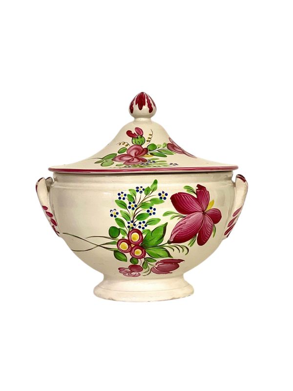 Soupière En Faïence 19ème, Style Keller & Guérin, Lunéville