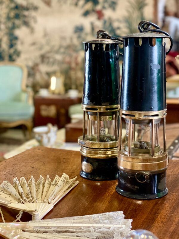 Rares lampes de mineur d'ARRAS en cristal de Baccarat, début du XXe siècle