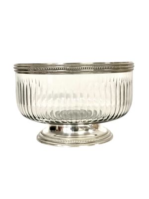 Grand bol en cristal et argent sterling, fin du XIXe siècle