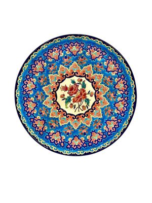 Centre de table Longwy peint à la main, vers 1950