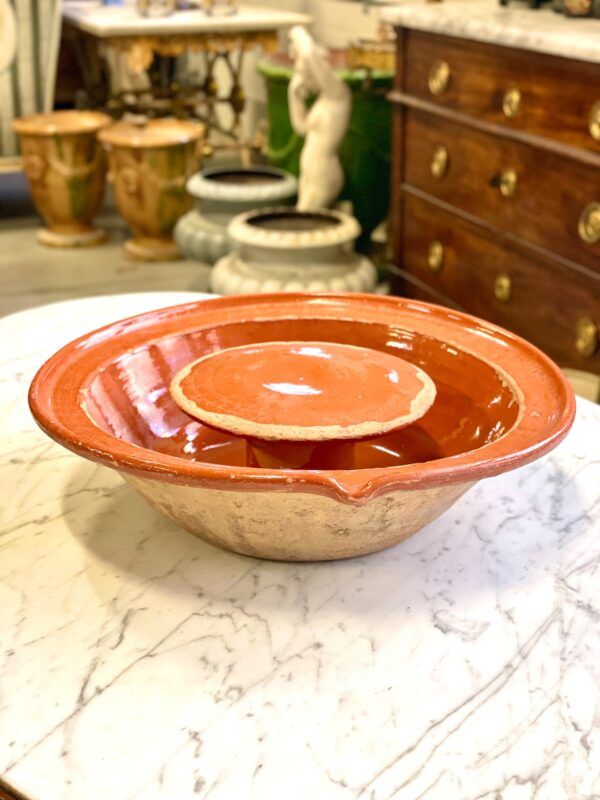 Passoire à fromage en terre cuite émaillée du XIXe siècle, vers 1800