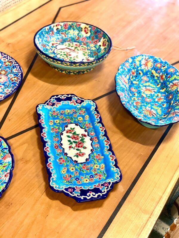 Plat Floral Émaillé Émaux de Longwy, Céramique Rectangulaire