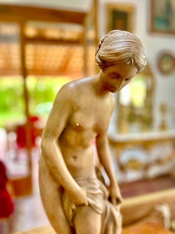 Sculpture en Terre Cuite « La Baigneuse » d'Après Falconet 19ème Siècle