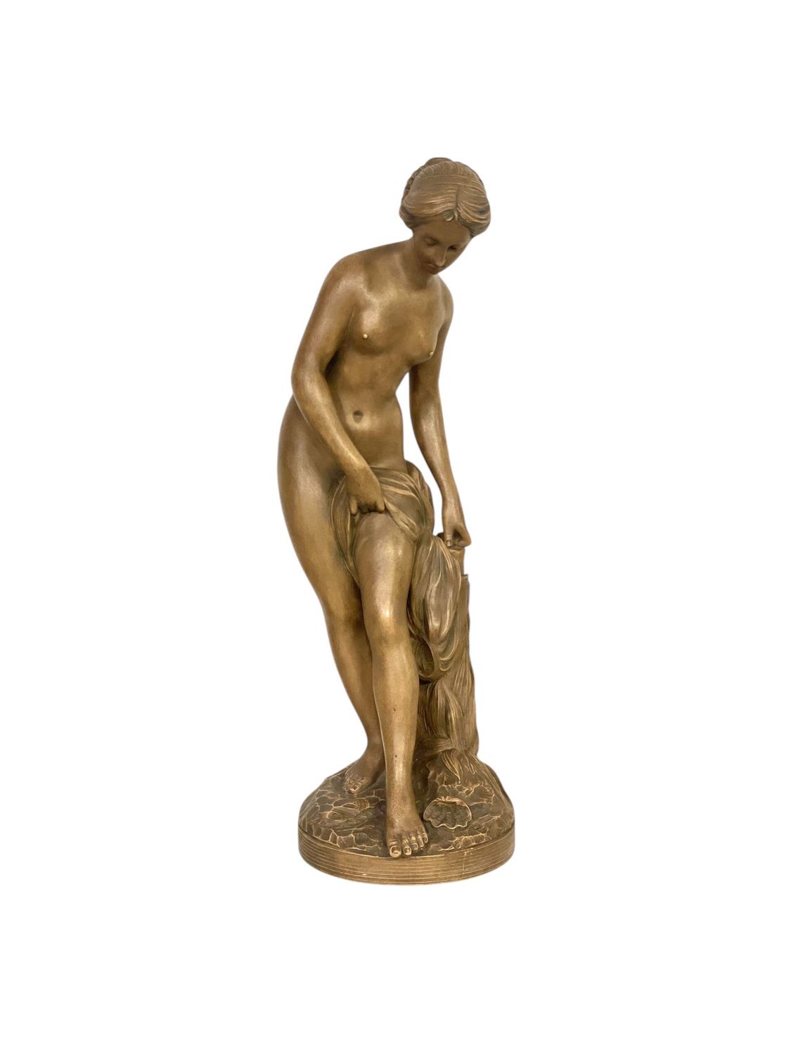 Sculpture Terre Cuite « La Baigneuse » d'Après Falconet 19ème Siècle