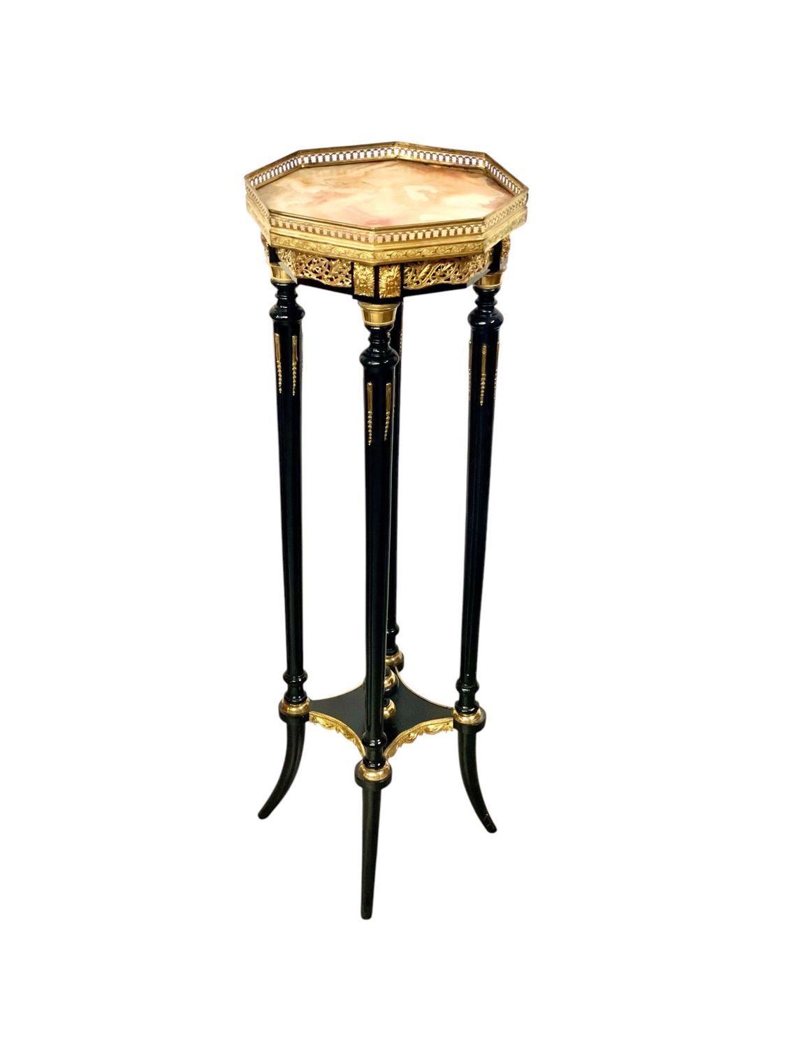 Piédestal Napoléon III en bronze noirci et doré, vers 1880