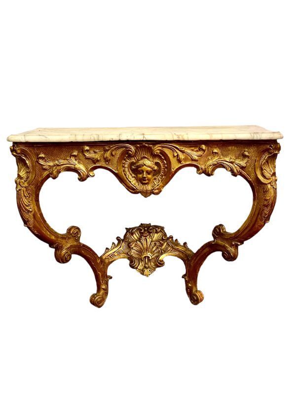 Console en bois doré du XVIIIe siècle