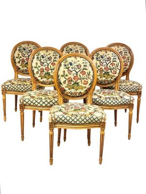 19th Century Set of 6 Louis XVI Dining Chairs