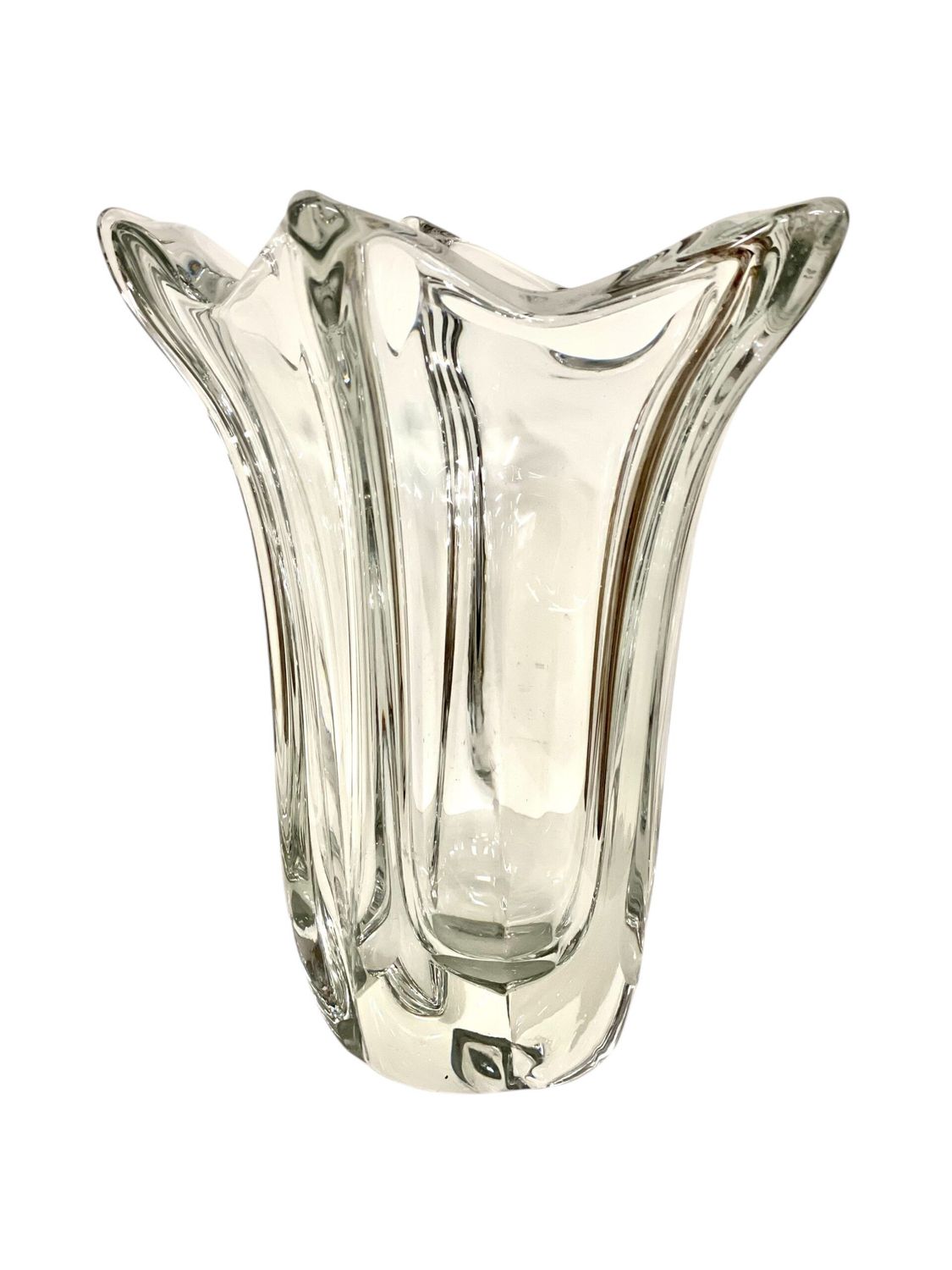 Vase en cristal lourd attribué à Daum Nancy