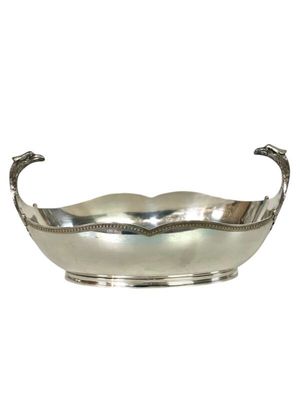 Panier en métal argenté du XIXe siècle avec anses en forme d'aigle