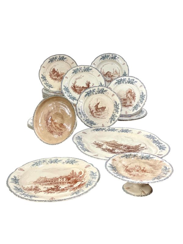 Service de Table en Faïence 19ème Siècle de Choisy-Le-Roi