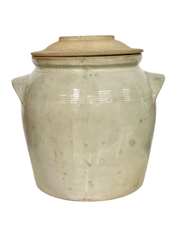 Ensemble de trois pots à confit émaillés du XIXe siècle