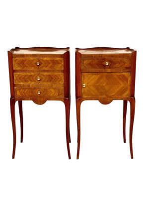 Pair of Inlaid Nightstands, Early 20th Century