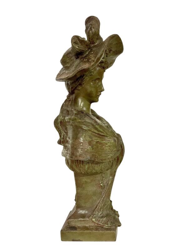 Buste Antique en Bronze Patiné par Pedro Ramón José Rigual, Circa 1900