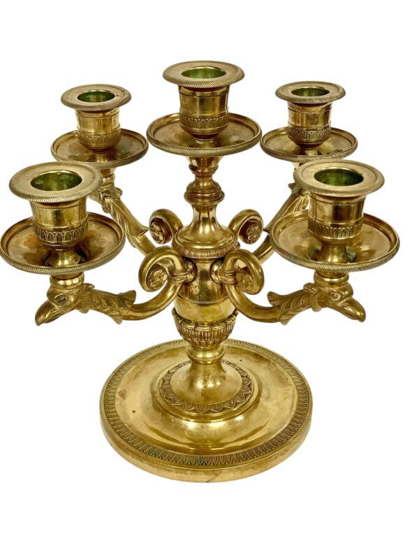 Candélabre en bronze doré de style Empire du XIXe siècle