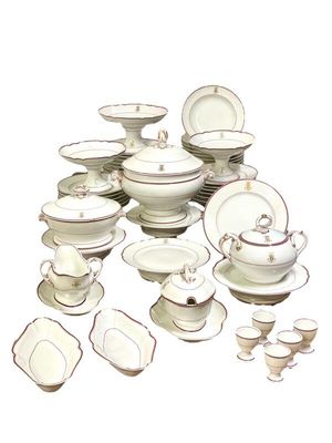 19th Century Sèvres Porcelain Dinner Set with Comital Coronet