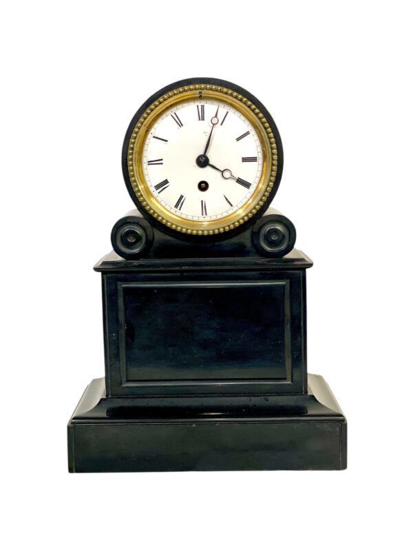 19th Century Black Marble Mantel Clock