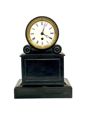 19th Century Black Marble Mantel Clock
