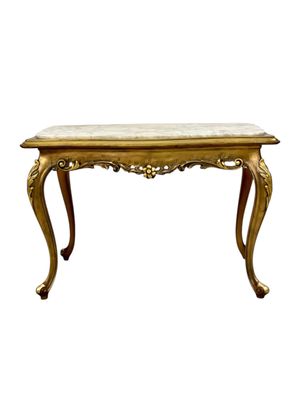 Table basse de style Louis XV en bois doré et plateau en marbre du XXe siècle
