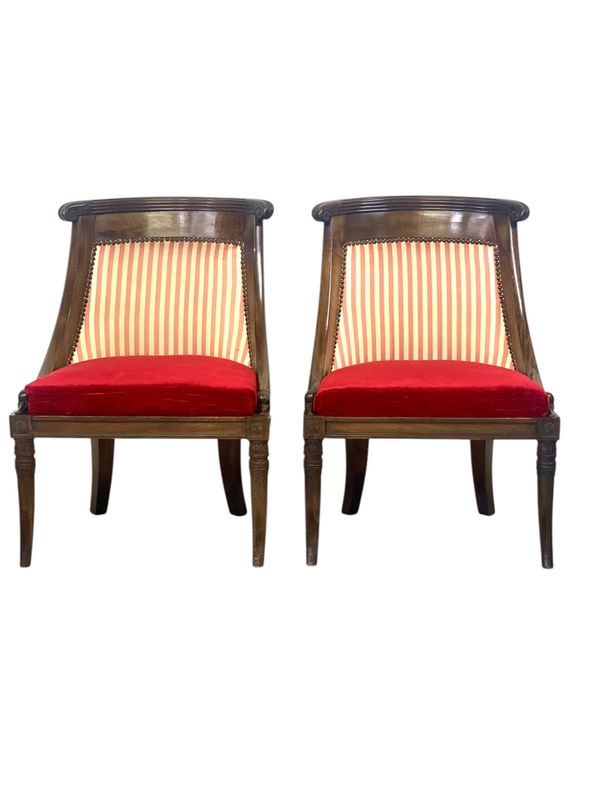 Pair of Empire Period Gondola Children Chairs