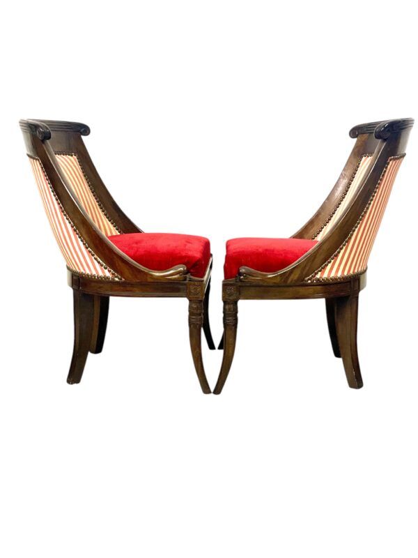 Paire de chaises gondole pour enfants d'époque Empire