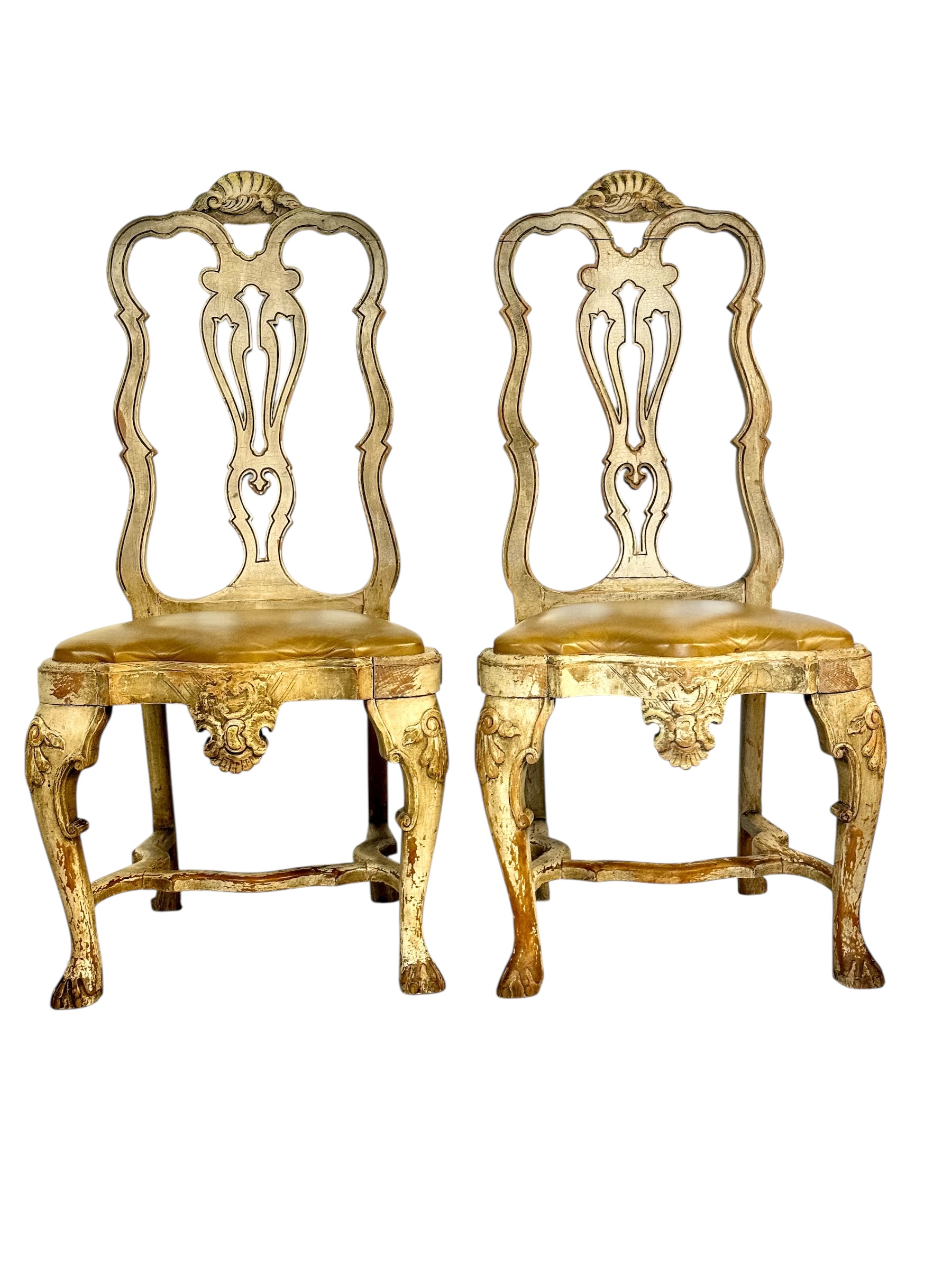 Rare Suite de 10 Chaises Rococo Italiennes à Patine Vieillie, vers 1800
