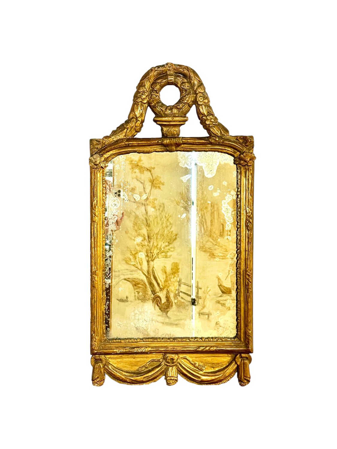 Miroir Louis XVI en Bois Doré du XVIIIe siècle