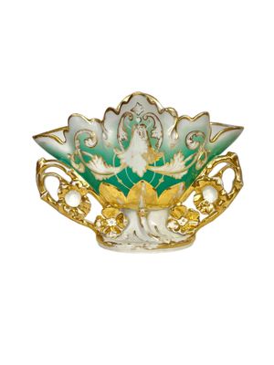 Vase en porcelaine de Paris polychrome et dorée du XIXe siècle