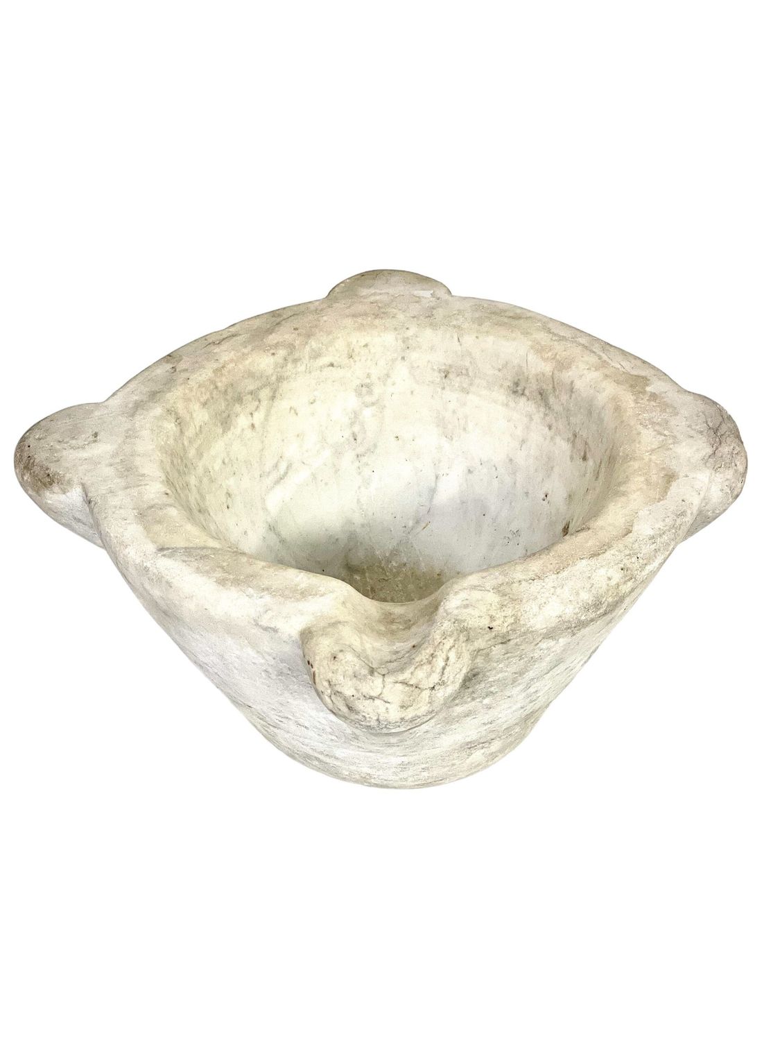 18th Century Large White Marble Mortar