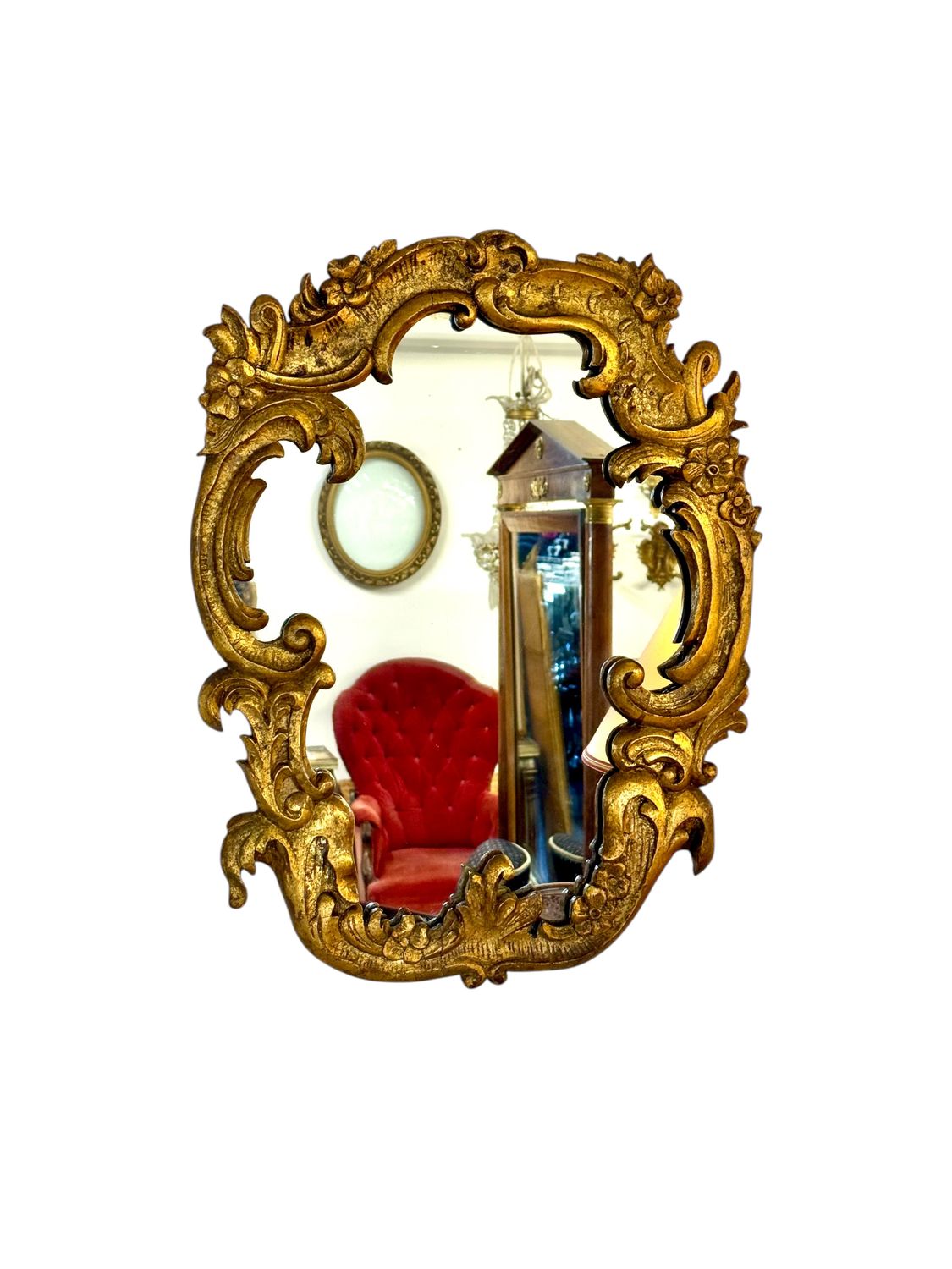19th Century Ornate Rococo Giltwood Mirror