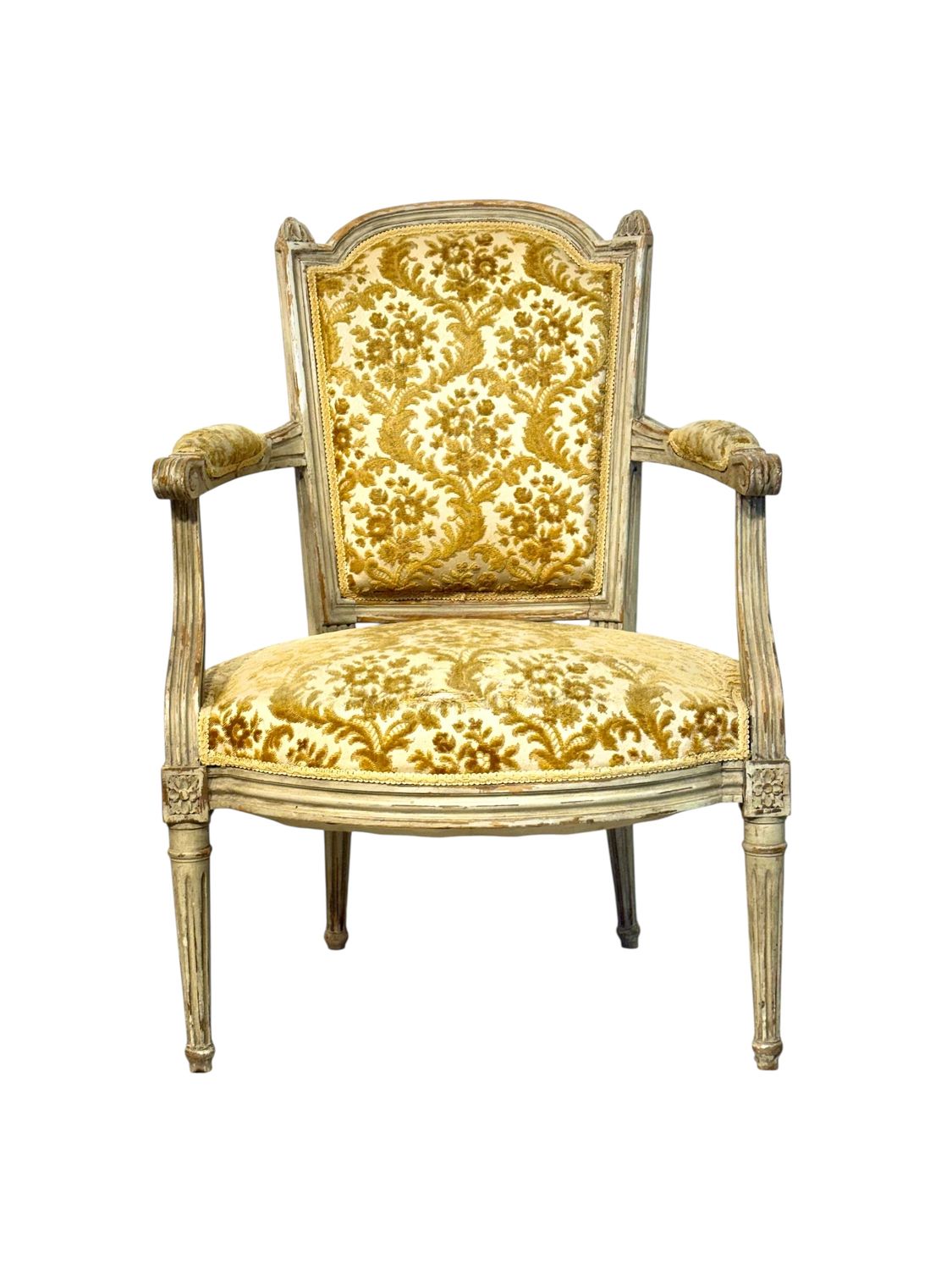 19th Century Louis XVI Style Armchair with Chapeau de Gendarme Backrest