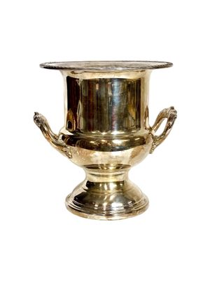 Seau à champagne ou rafraîchissoir à vin Médicis en métal argenté du XIXe siècle