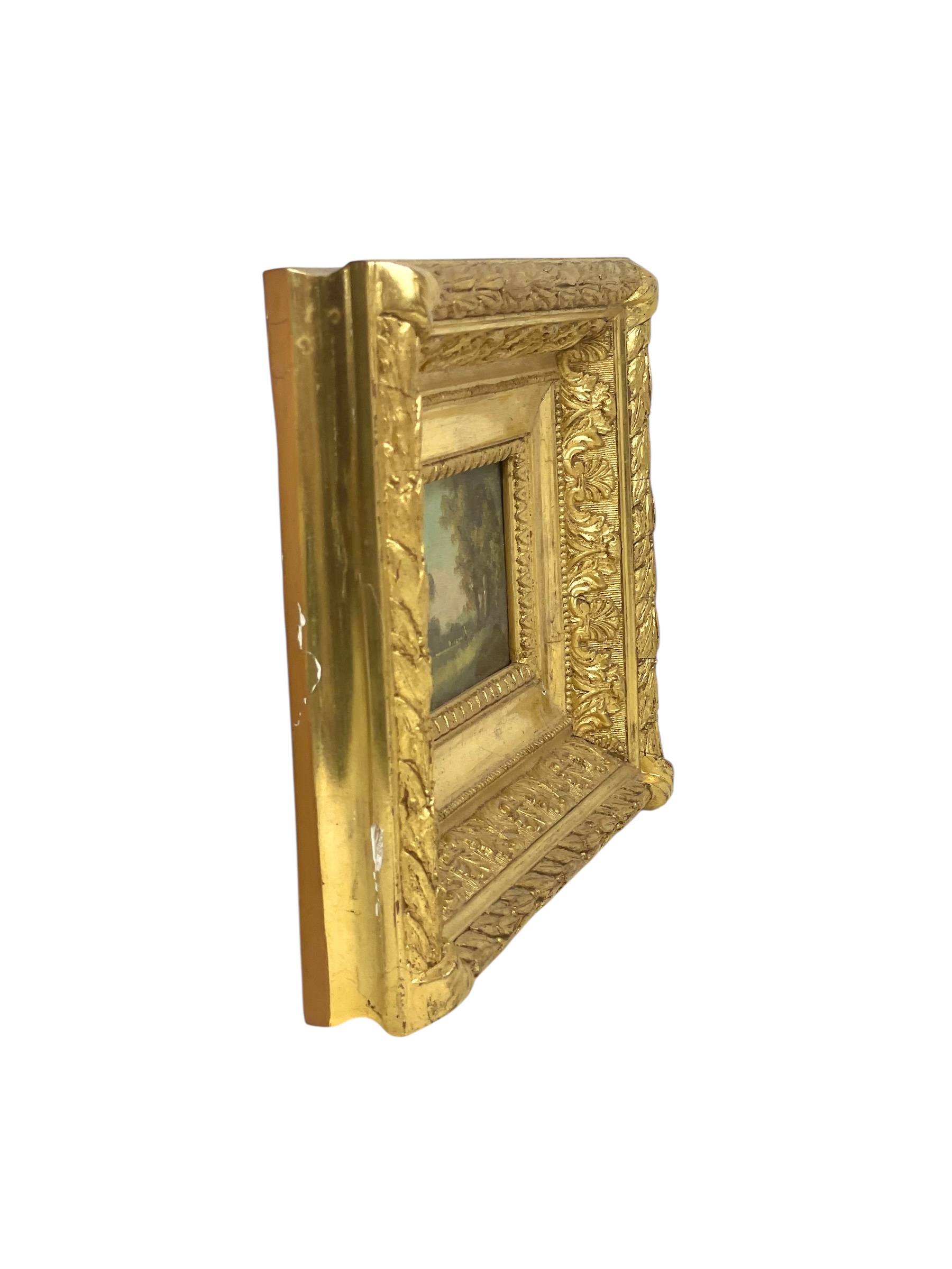 Paysage, huile sur panneau, par Adolphe Valette, XIXe siècle