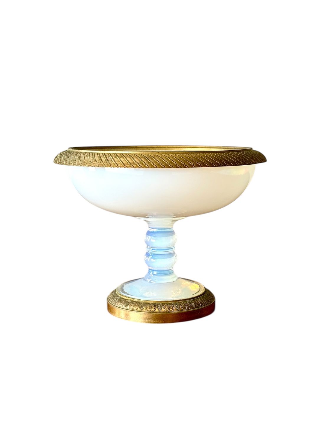 19th Century Opaline and Gilt Bronze Jewelry Stand, “Soap Bubble” Hues