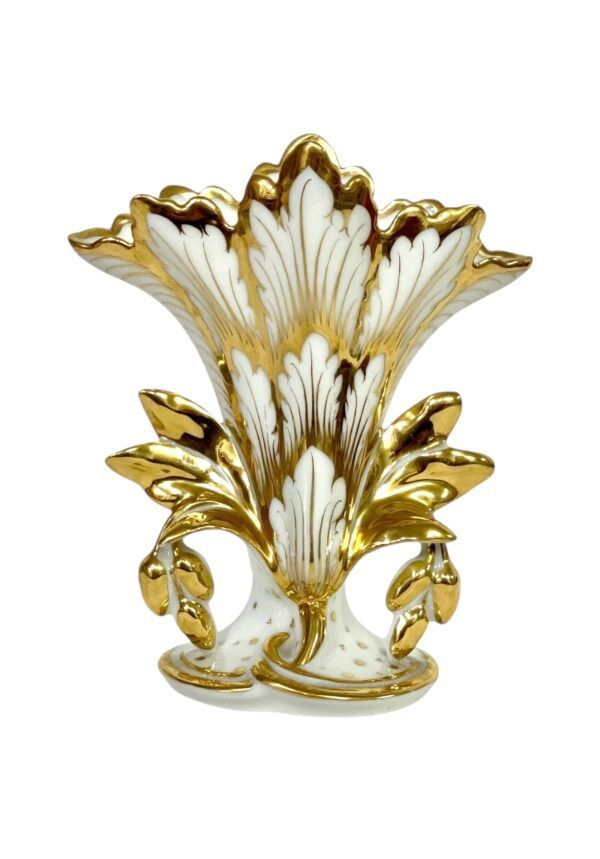 19th Century White and Gold Porcelain Vase