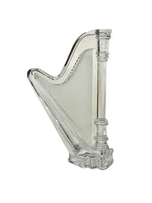 Grande sculpture de harpe en cristal clair