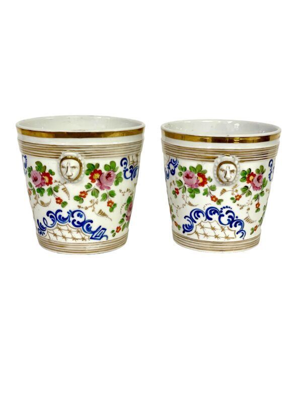 19th Century Pair of Louis XVI Paris Porcelain Cachepots