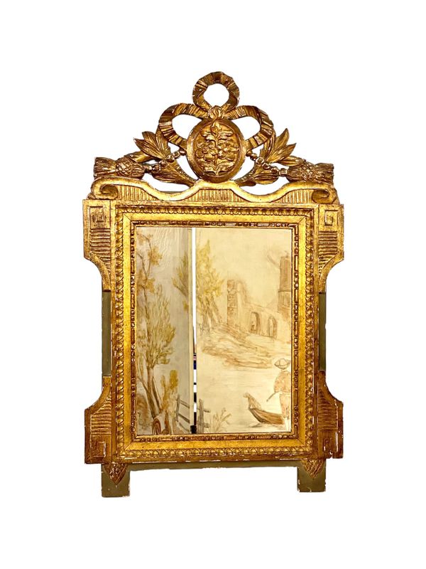 Miroir mural en bois doré de style Louis XVI, XIXe siècle