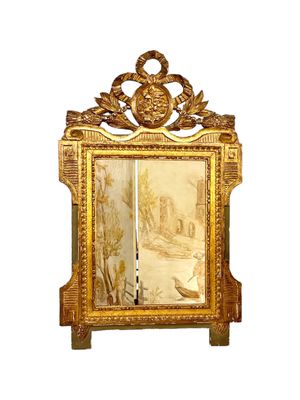 Miroir mural en bois doré de style Louis XVI, XIXe siècle