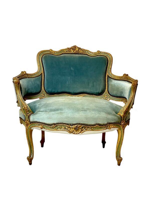 Chaise marquise large de style rococo du XIXe siècle