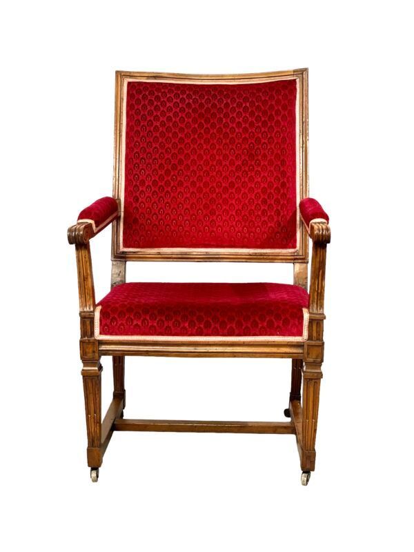 18th Century Louis XVI Walnut Armchair Attributed to Jean Nicolas Blanchard