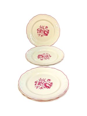 Set of Six Vintage Creamware Plates