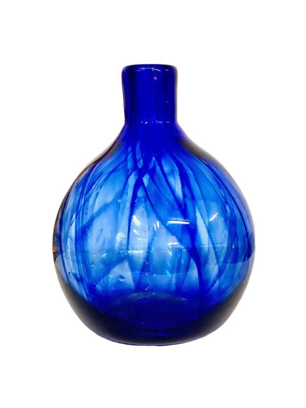 Vase en verre soufflé bleu par Jean Claude Novaro