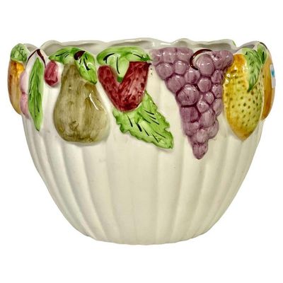 Large Vinatge Majolica Cache Pot