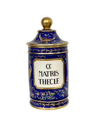 Grand pot d'apothicaire en porcelaine avec couvercle, période Empire